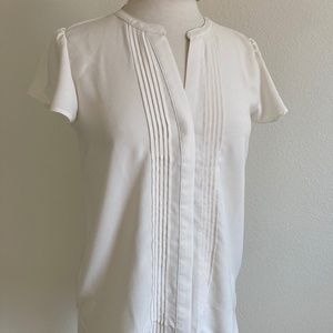 ATF Button Front Blouse in Winter White